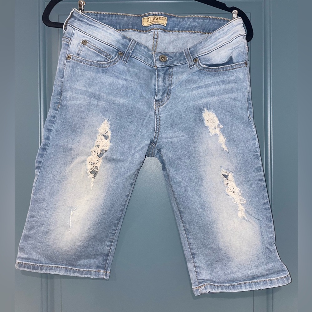 Light wash Guess Bermuda jean shorts